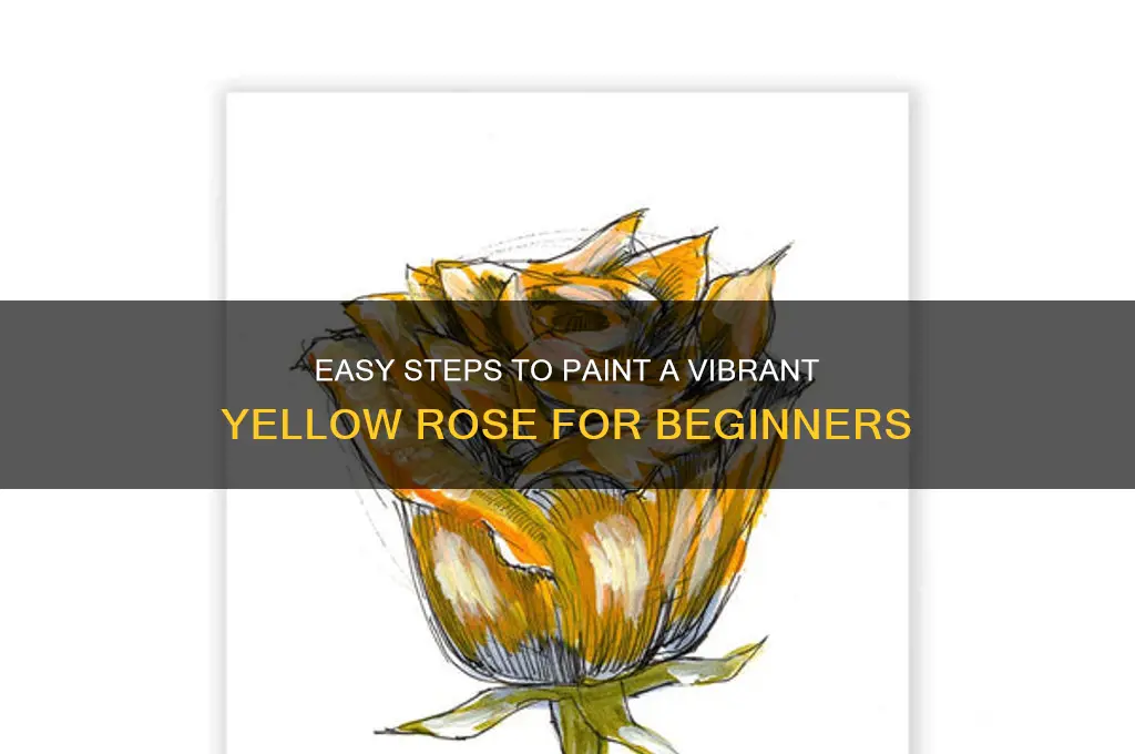 how to paint a yellow rose beginner