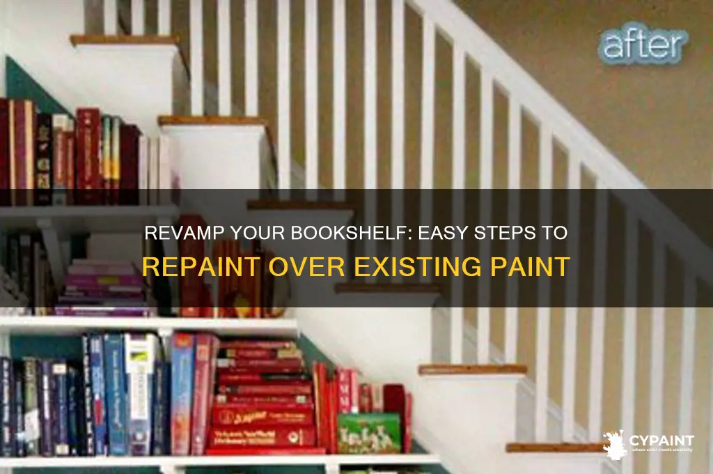 how to paint an already painted bookshelf