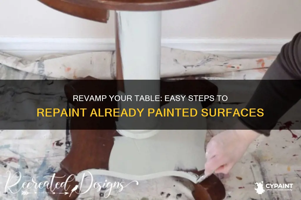 how to paint an already painted table