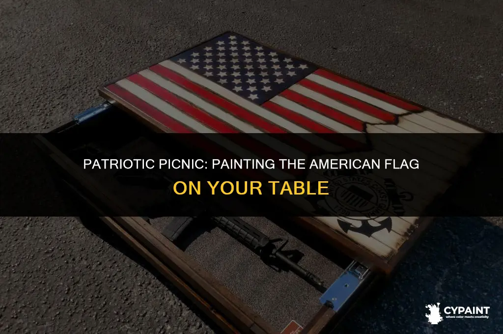 how to paint an american flag on a picnic table