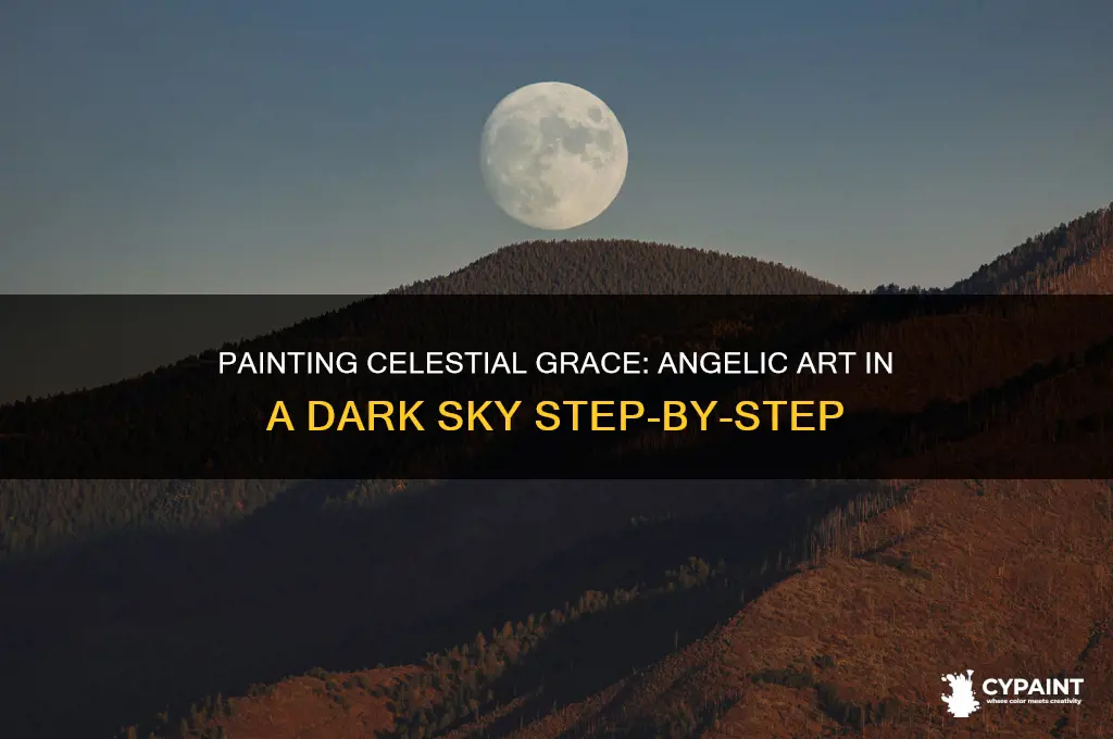 how to paint an angel in dark sky