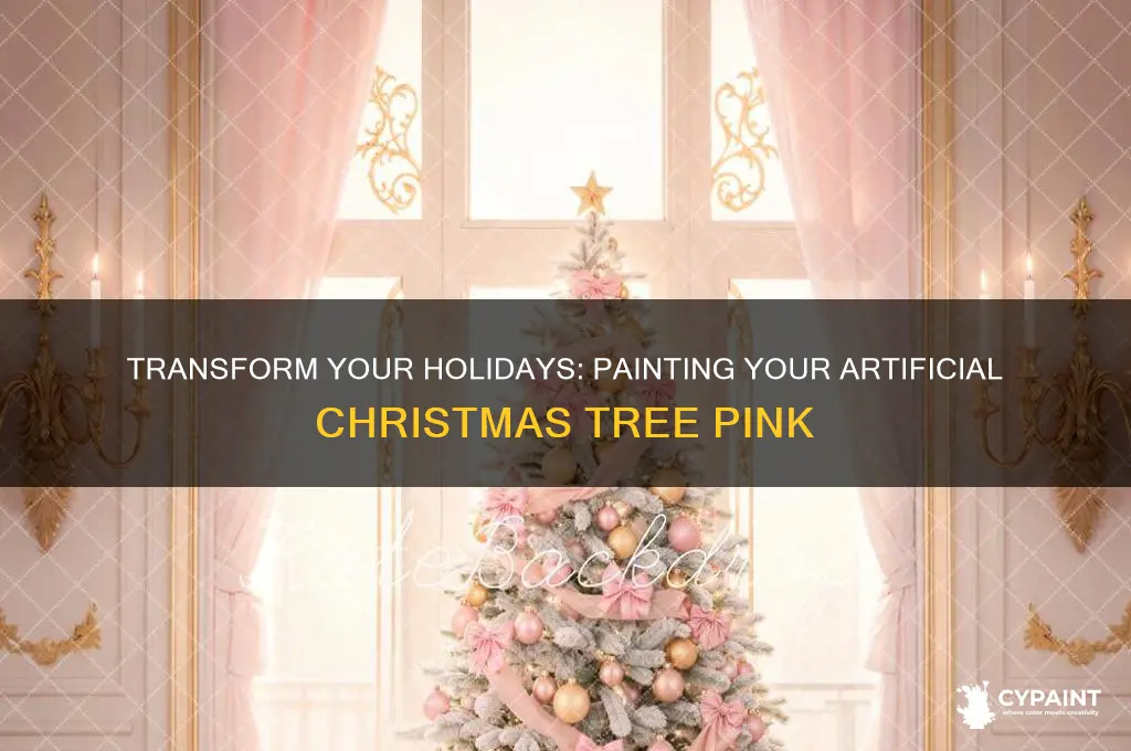 how to paint an artificial christmas tree pink