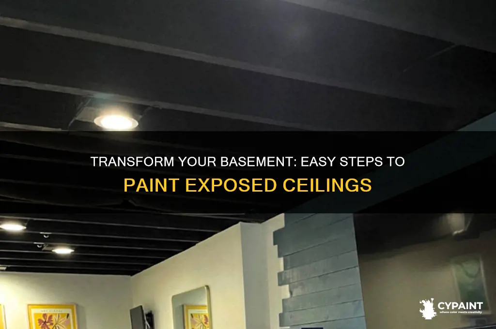 how to paint an exposed basement cieling