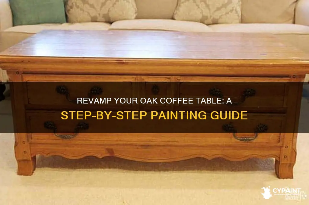 how to paint an oak coffee table