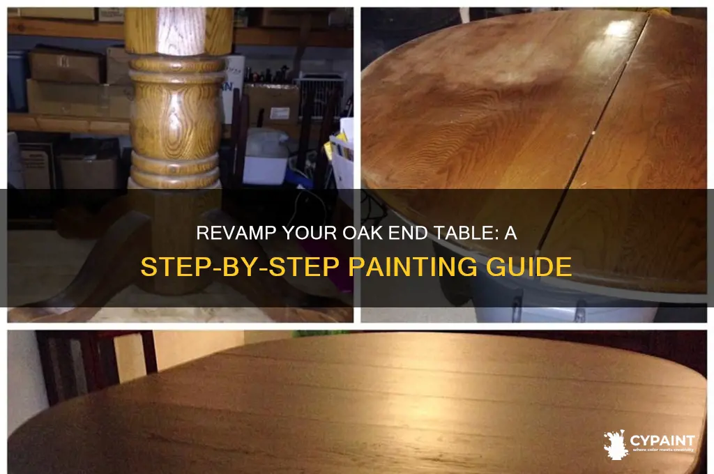 how to paint an oak end table
