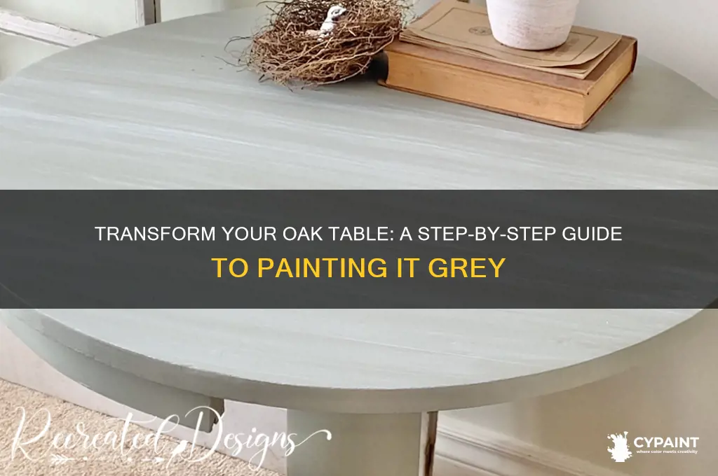 how to paint an oak table grey