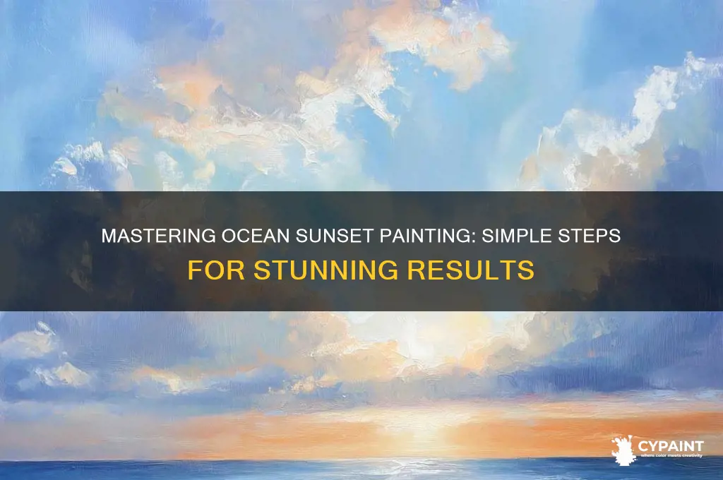 how to paint an ocean sunset easy