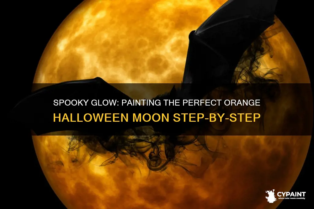 how to paint an orange halloween moon