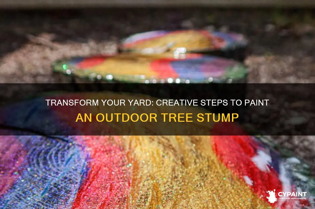 how to paint an outdoor tree stump