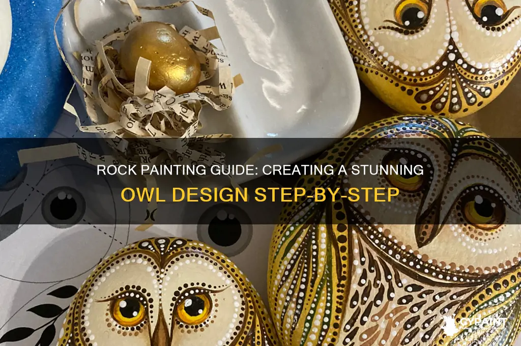 how to paint an owl on a rock