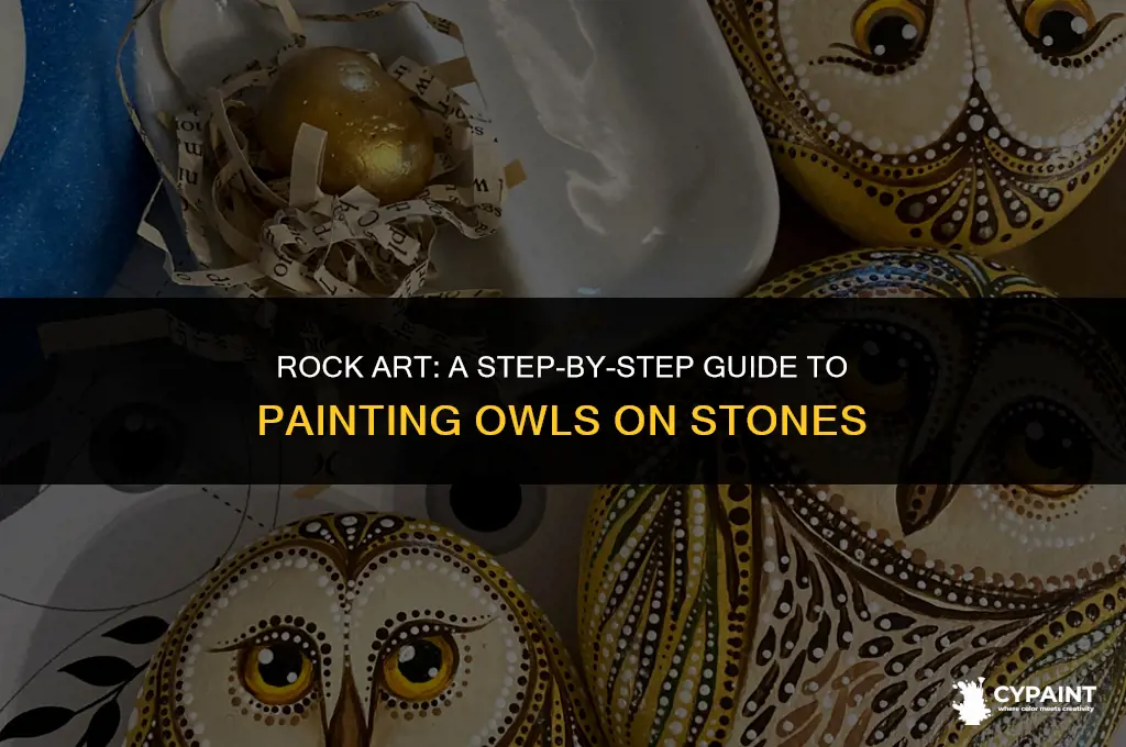 how to paint an owl on rock step by step
