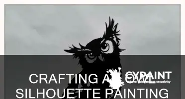 how to paint an owl silhouette on a branch