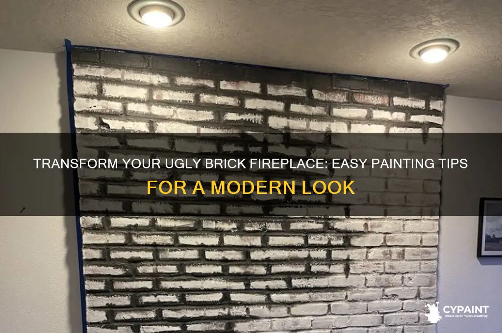 how to paint an ugly brick fireplace