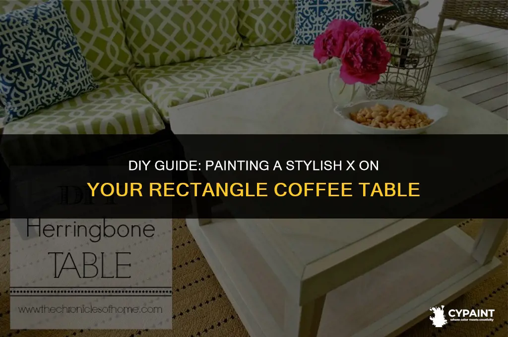 how to paint an x on a rectangle coffee table