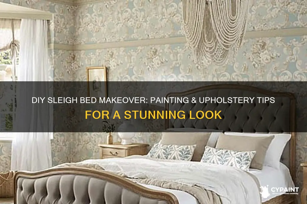 how to paint and add upholstry sleigh bed