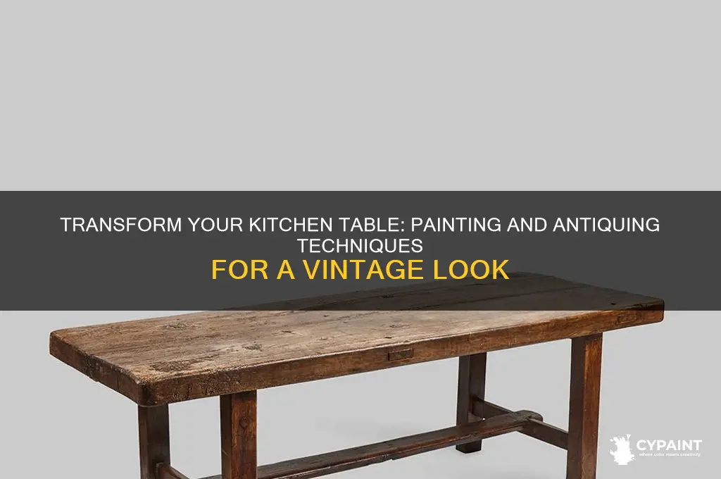 how to paint and antique a kitchen table