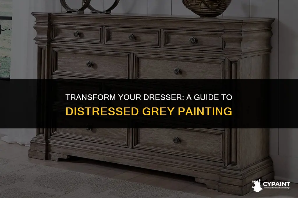 how to paint and convert a dresser to distressed grey