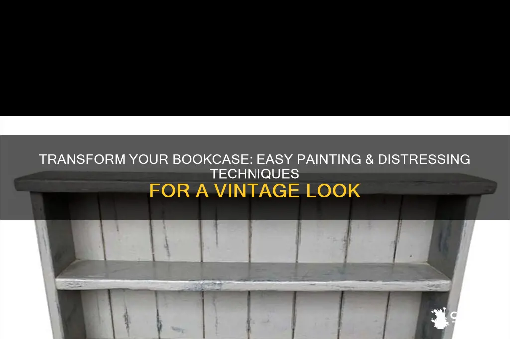 how to paint and distress a bookcase