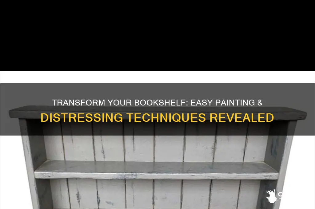 how to paint and distress a bookshelf