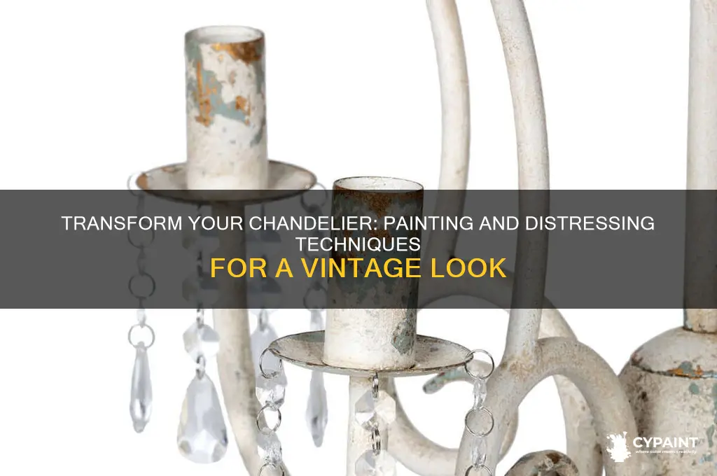 how to paint and distress a chandelier