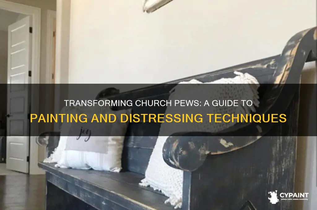 how to paint and distress a church pew