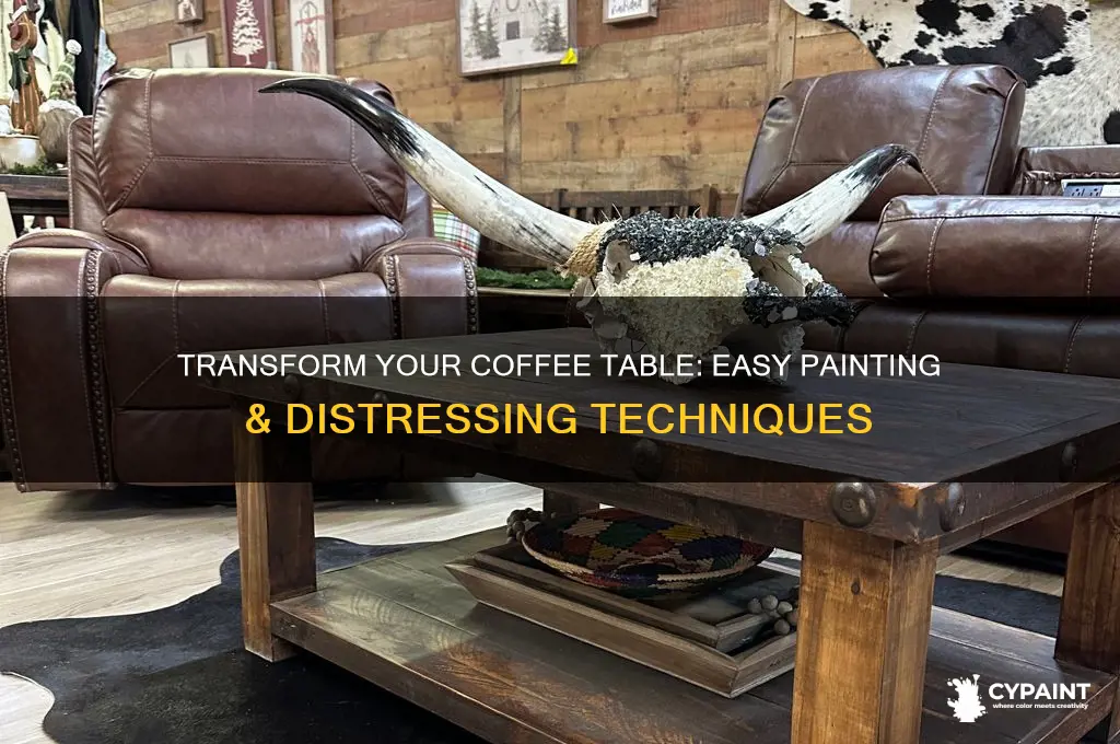 how to paint and distress a coffee table