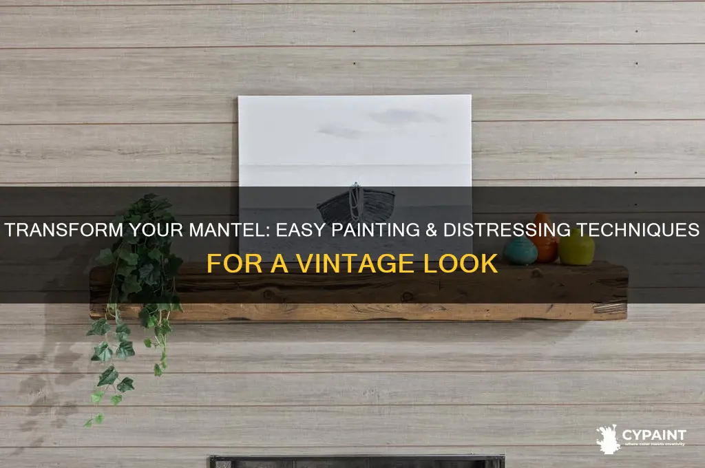 how to paint and distress a mantel