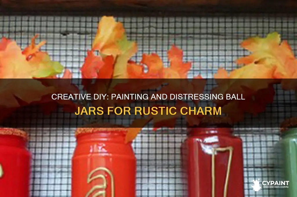 how to paint and distress ball jars