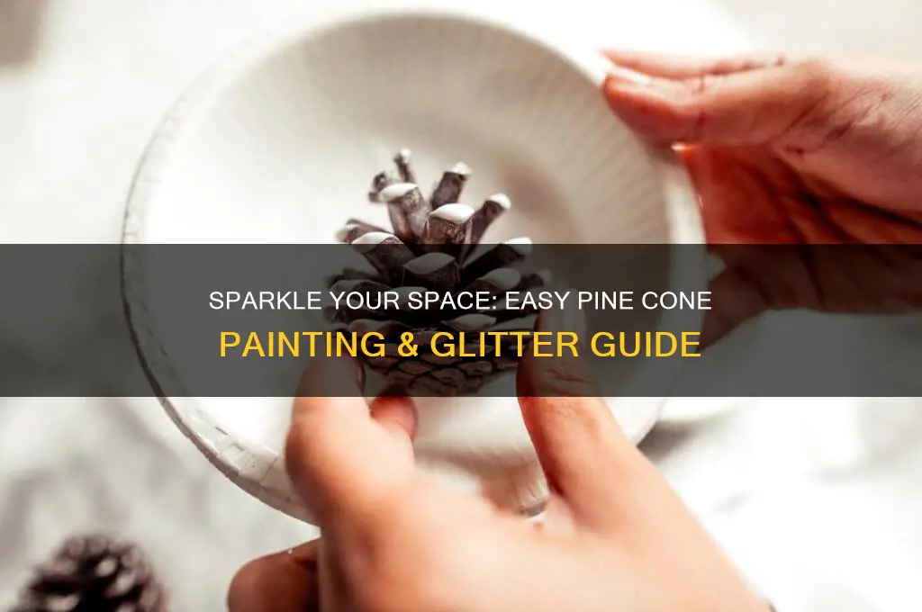 how to paint and glitter pine cones