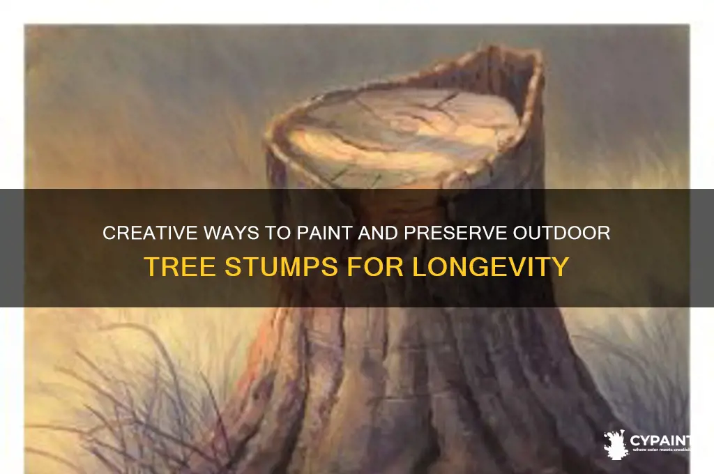 how to paint and preserve outdoor tree stump