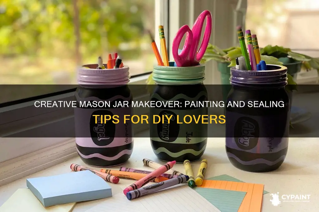 how to paint and seal mason jars