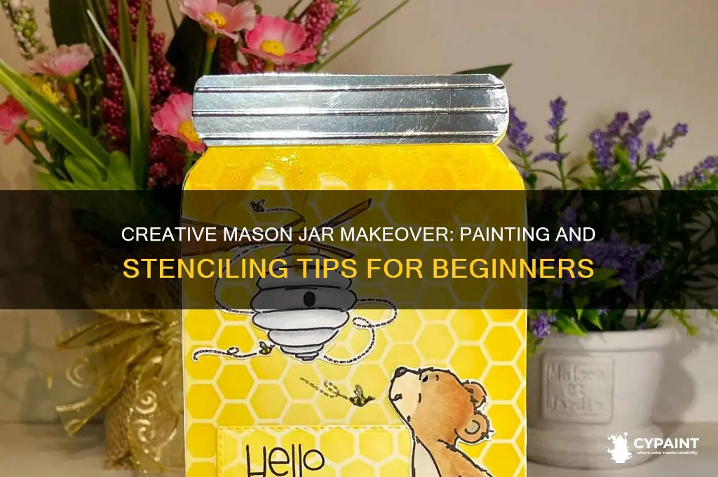 how to paint and stencil mason jars