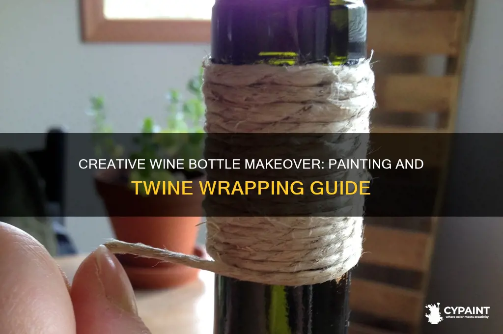 how to paint and twine a wine bottle