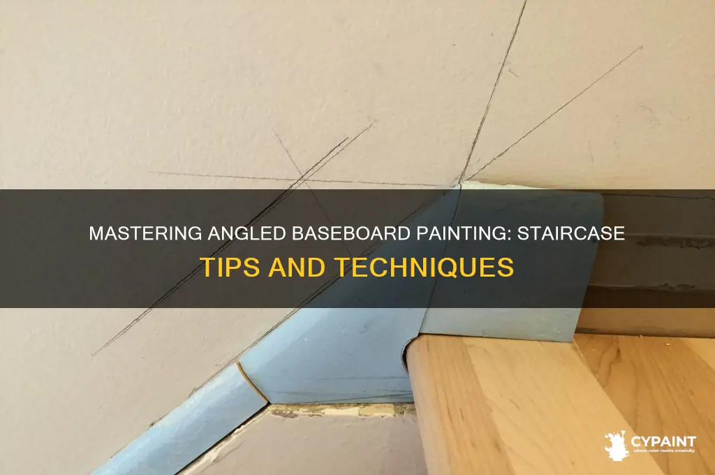 how to paint angled baseboard going up stairs