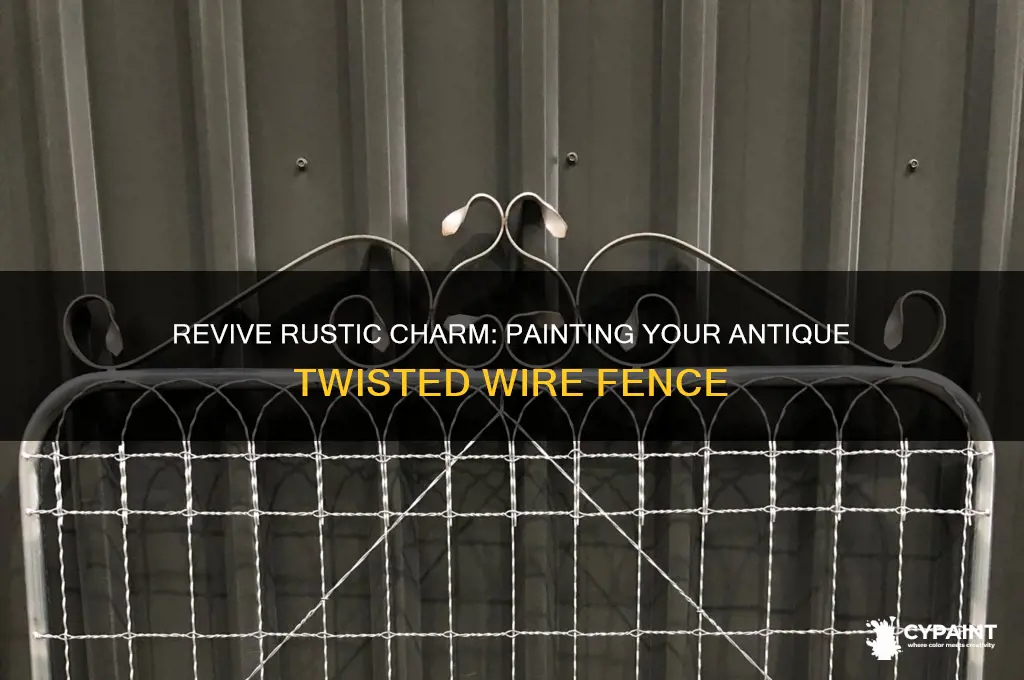 how to paint antique twisted wire fence