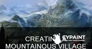 how to paint aountain with a village on it