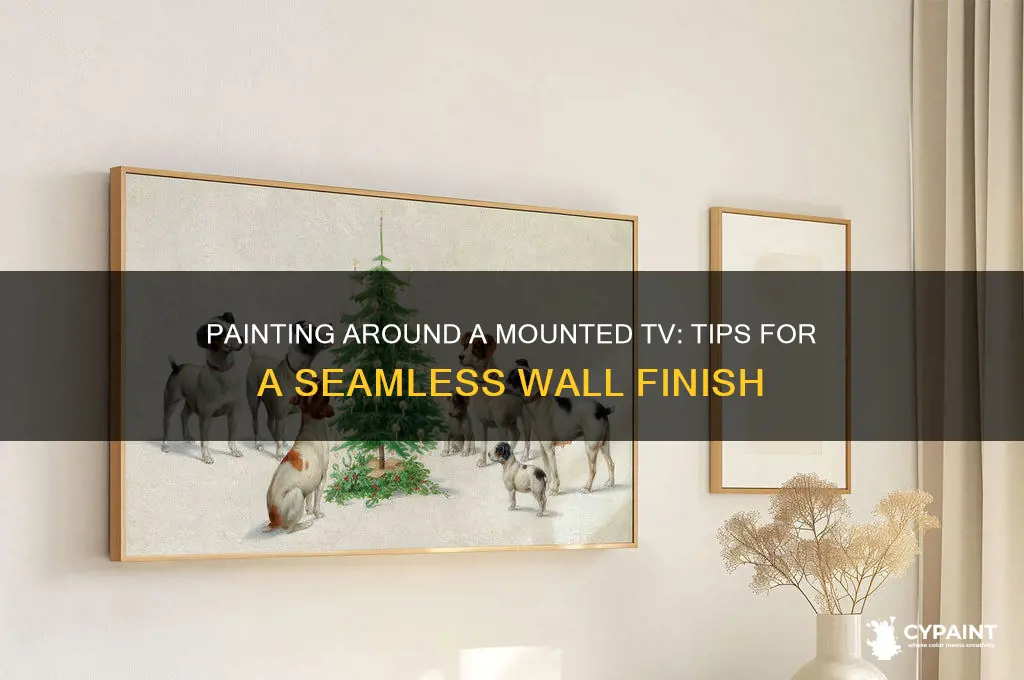 how to paint around a mounted tv