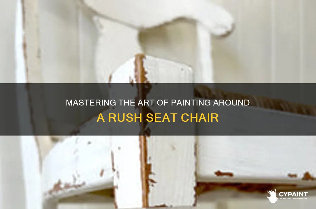 how to paint around a rush seat chair