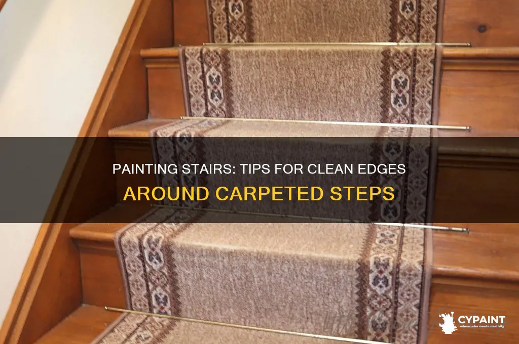 how to paint around carpet on stairs