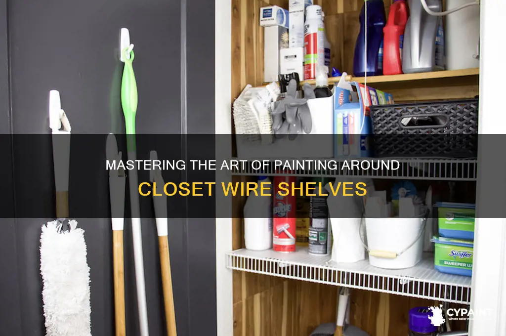 how to paint around closet wire shelf
