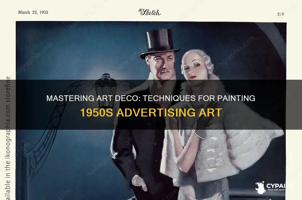 how to paint art deco 1950 advertizing