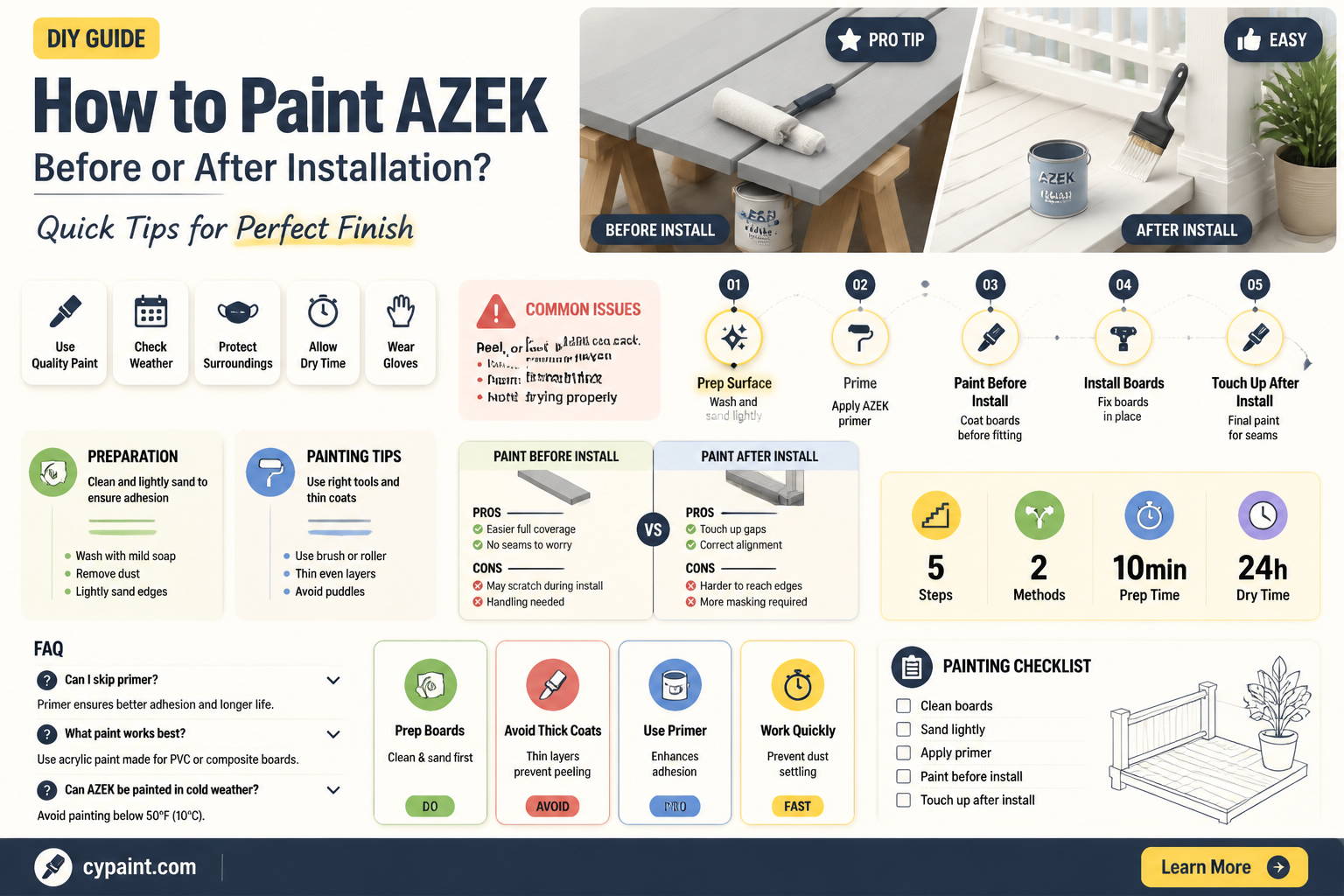 can i paint azek before i put it up