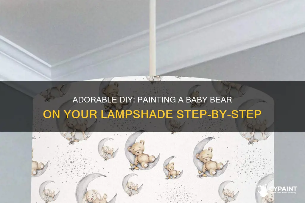 how to paint baby bear 0n lampshade