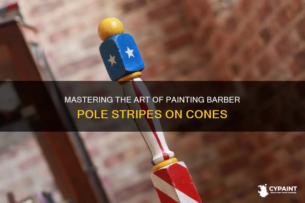 how to paint barber pole stripes on a cone