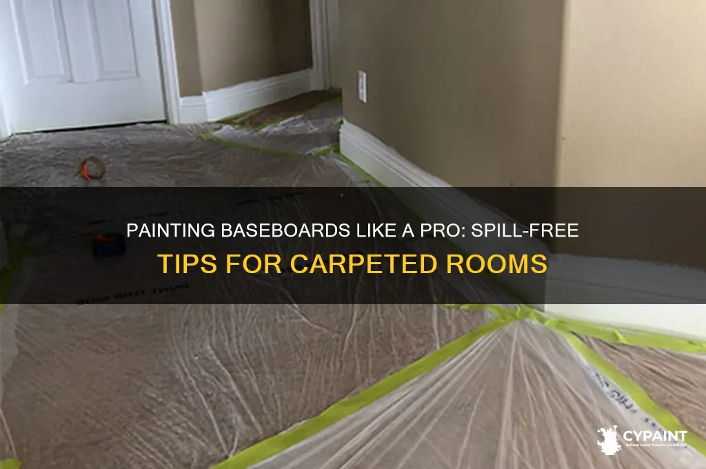 how to paint baseboard without spilling on carpet