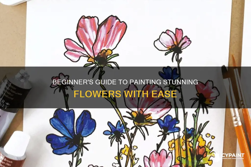 how to paint beautiful flower for beginner