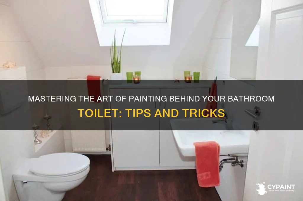 how to paint behind a bathroom toilet