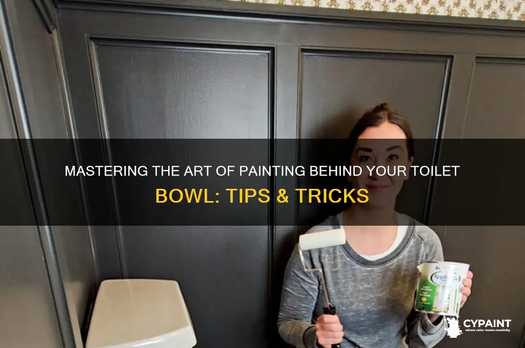 how to paint behind the toilet bowl