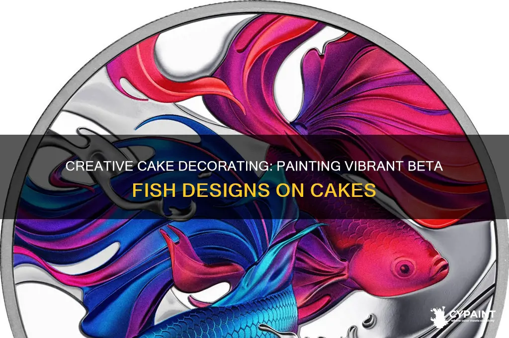 how to paint beta fish on a cake