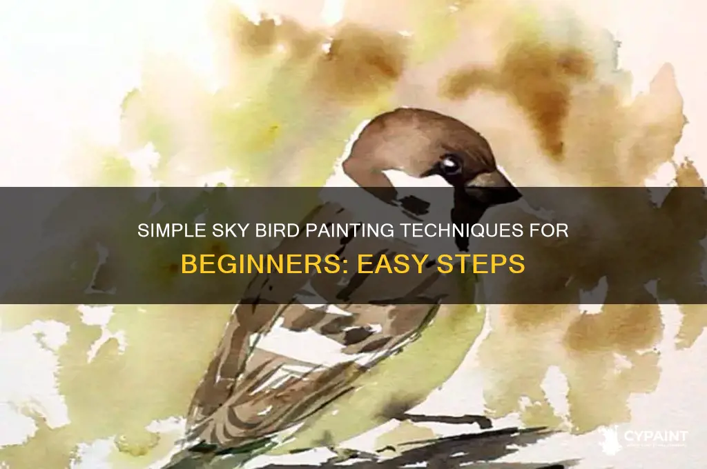 how to paint birds in the sky easy